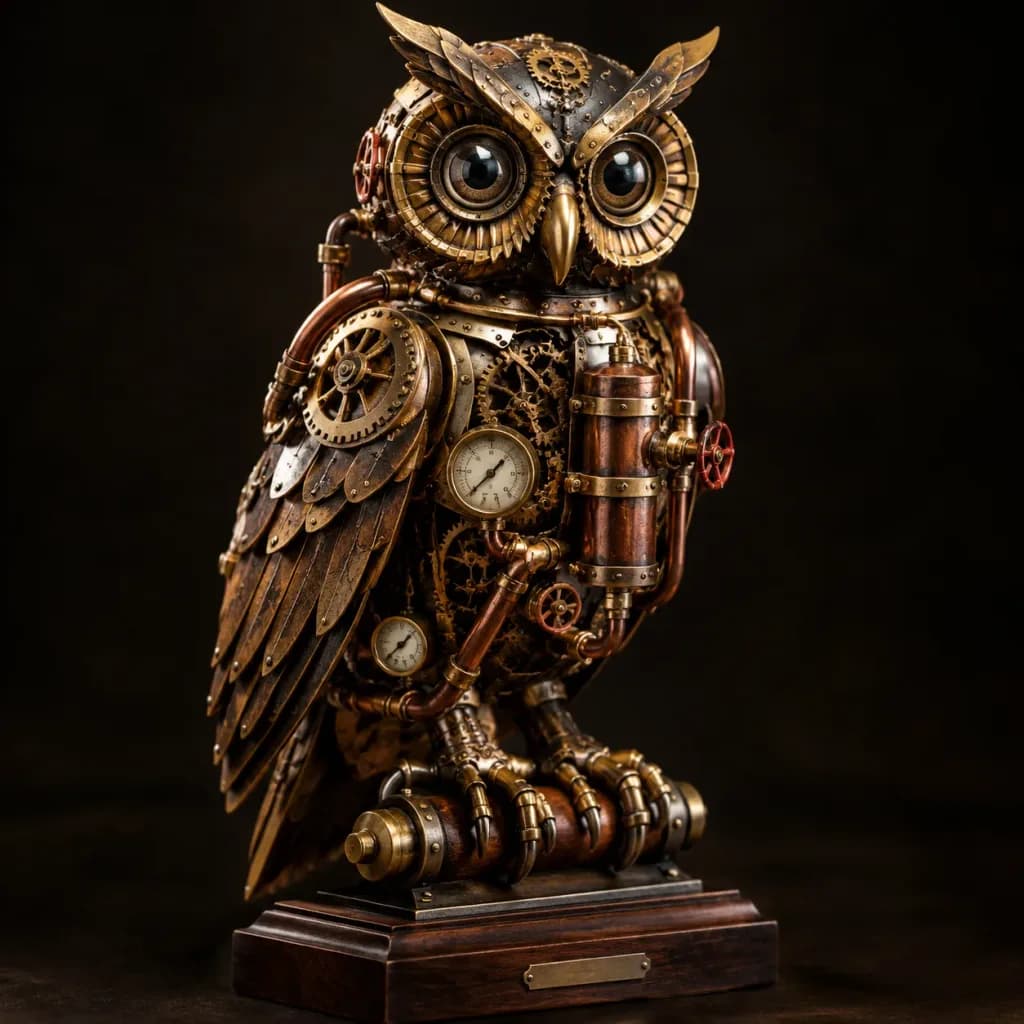Steampunk Mechanical Brass Sculpture
