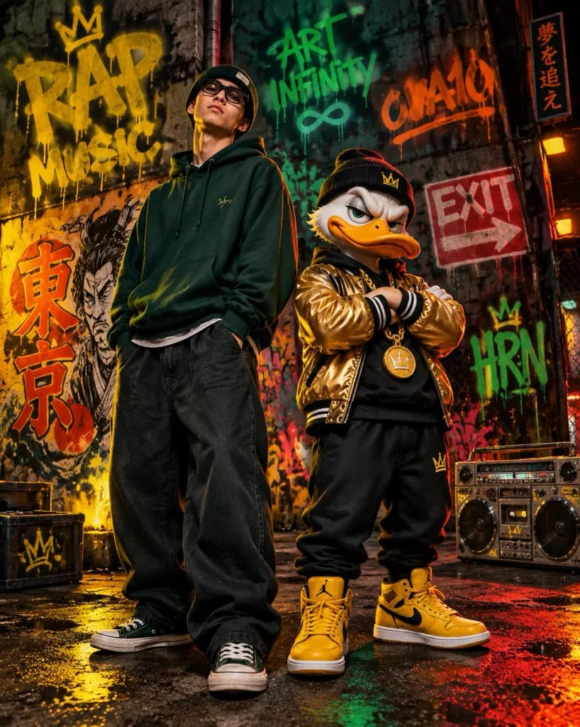 Editorial Streetwear Urban Bersama Karakter Kartun