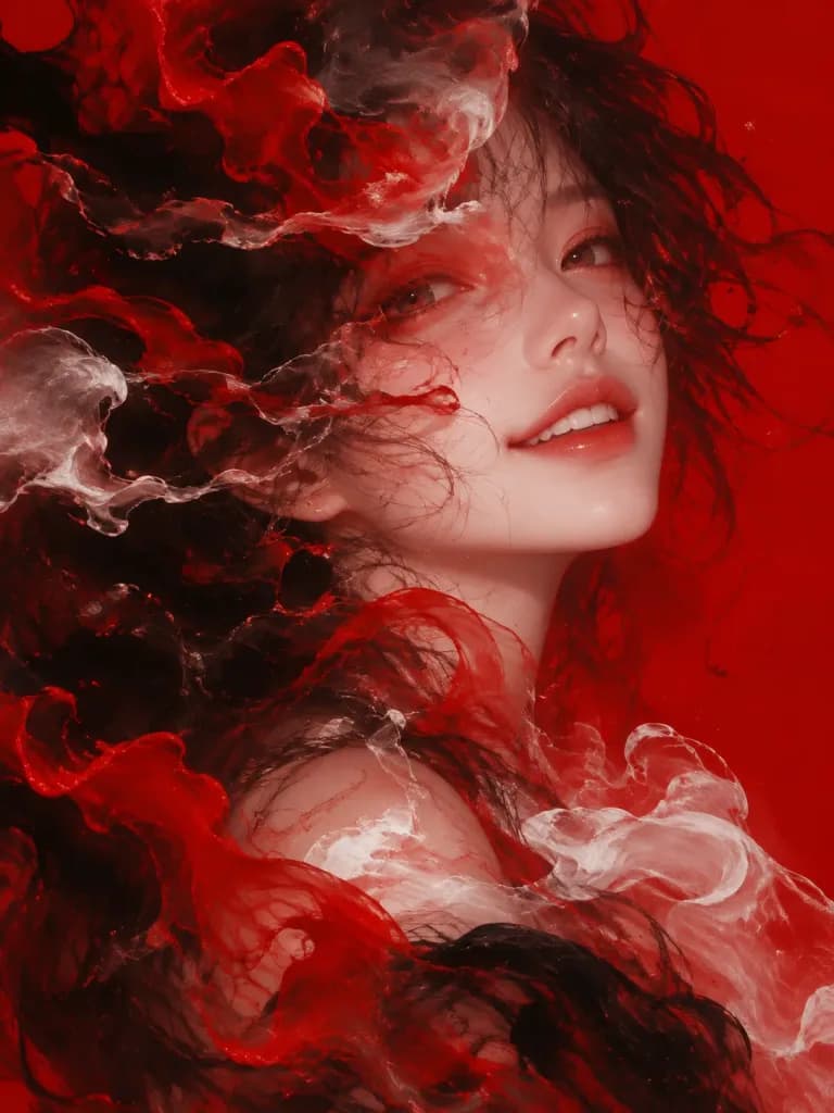 Surreal Fluid Ink Portrait