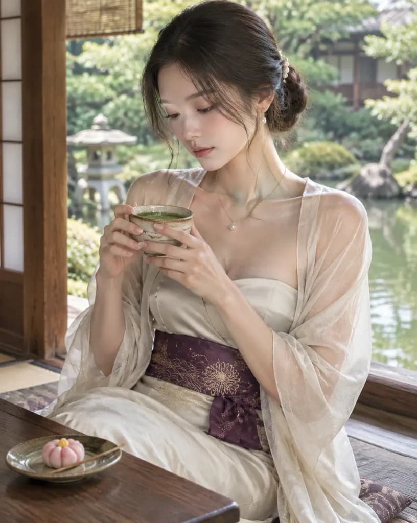 ภาพพอร์ตเทรตสไตล์ความหรูหราเรียบง่ายในเรือนชาญี่ปุ่น