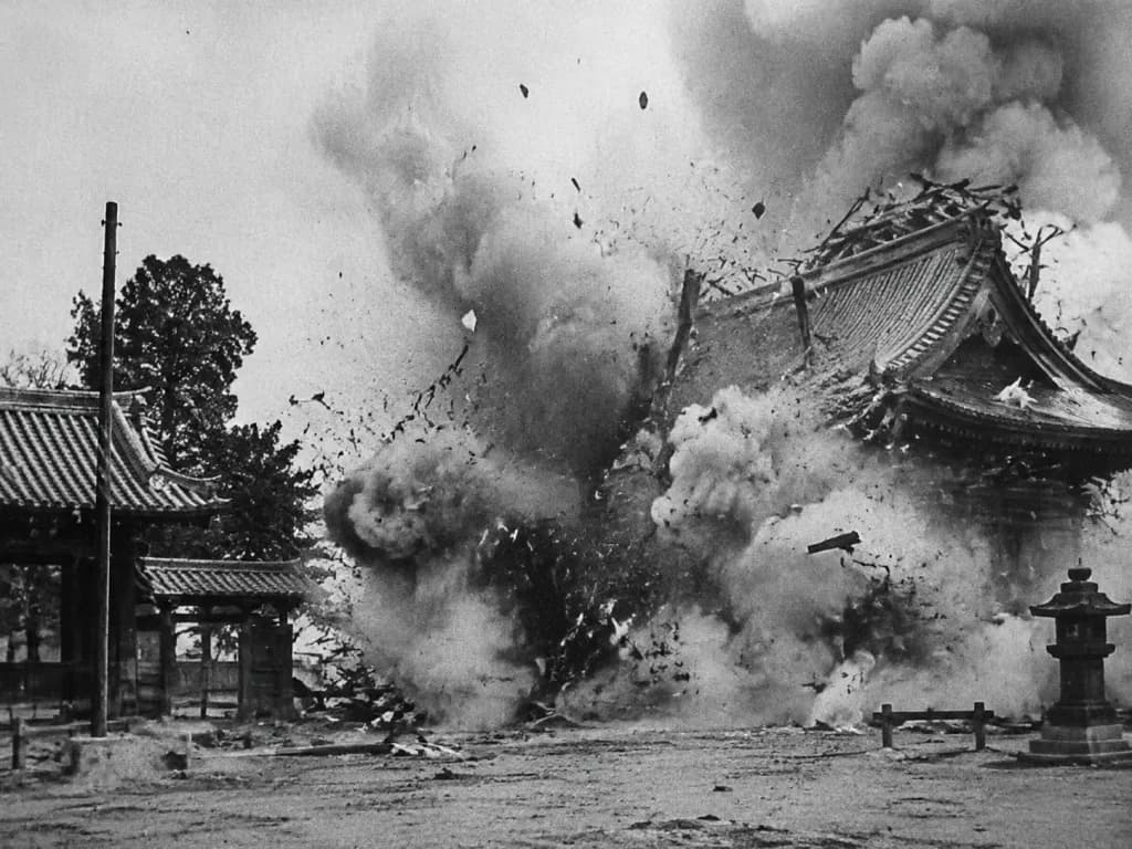 Historical Temple Demolition with Dynamite