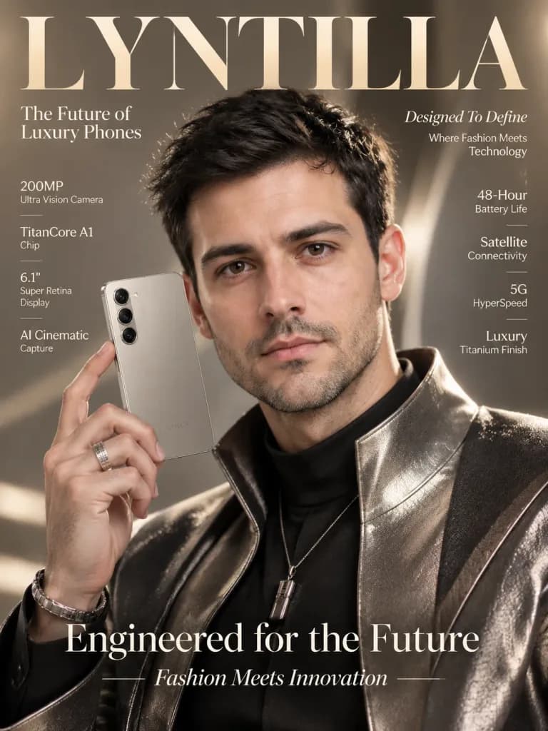 Luxury Fashion Smartphone Magazine Cover