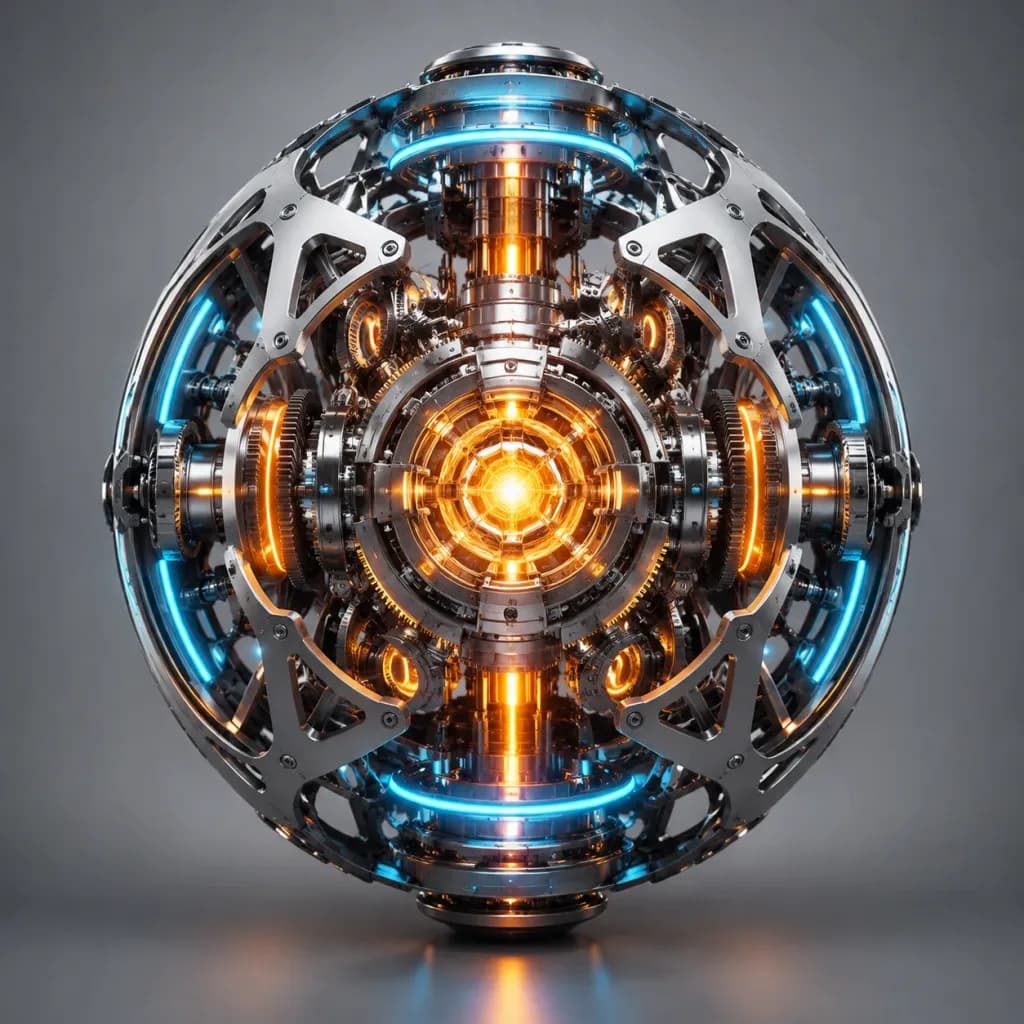 Symmetrical Glowing Mechanical Core