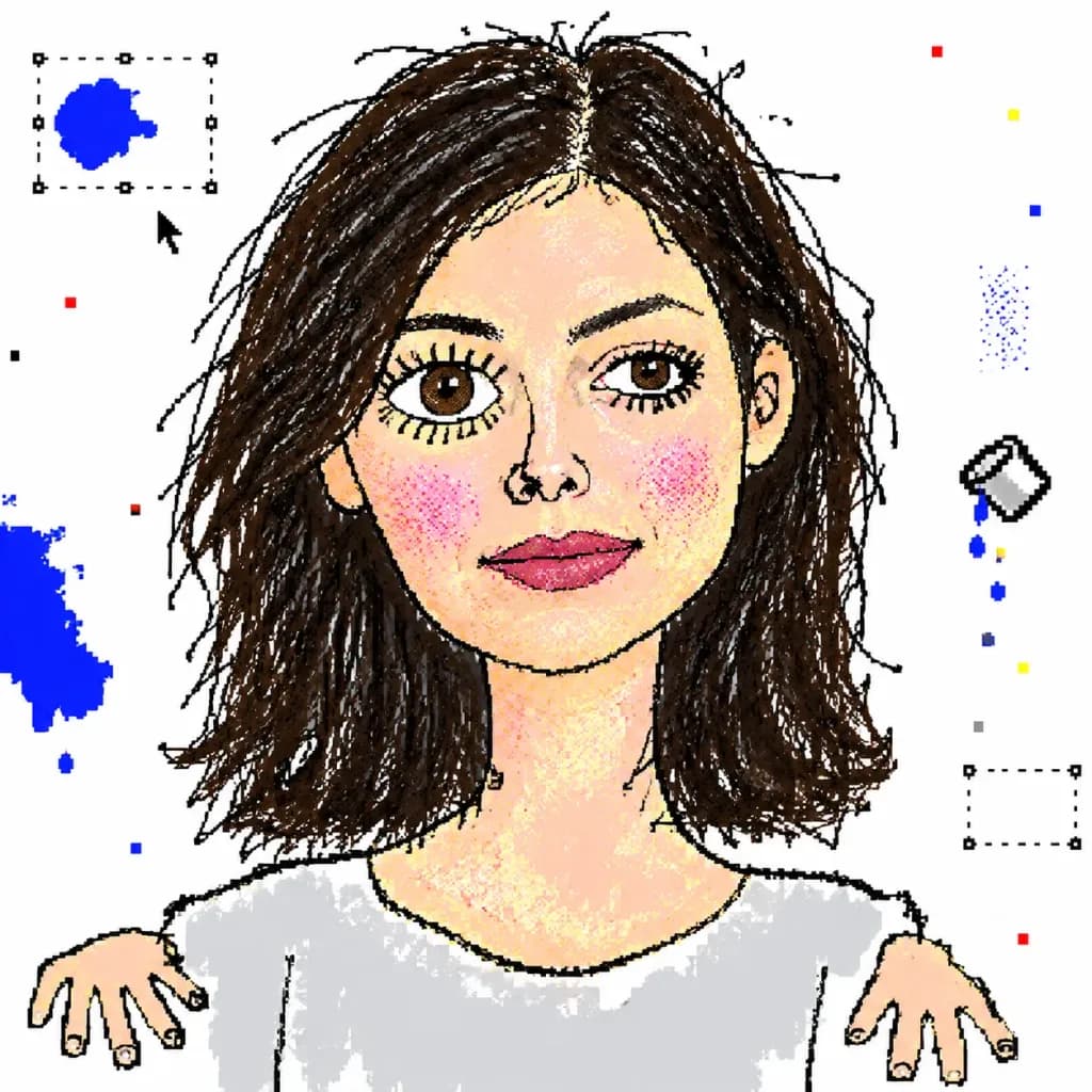 Crude MS Paint Portrait Redraw