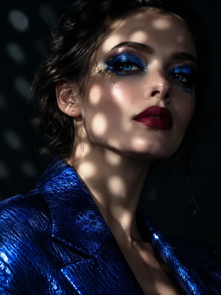 Ritratto Fashion in Chiaroscuro con Trucco Intenso