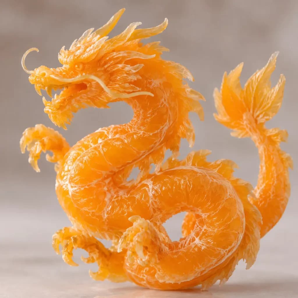 Sculpted Orange Pulp Art