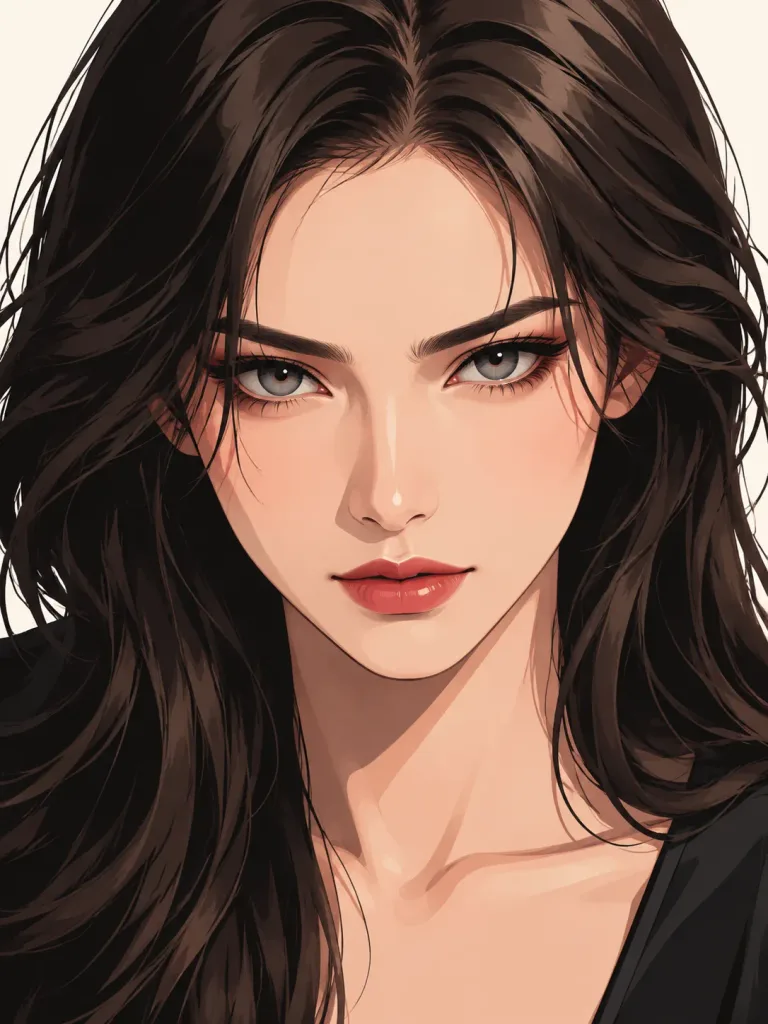 ภาพวาดพอร์ตเทรตสไตล์เวกเตอร์ลายเส้นชัด