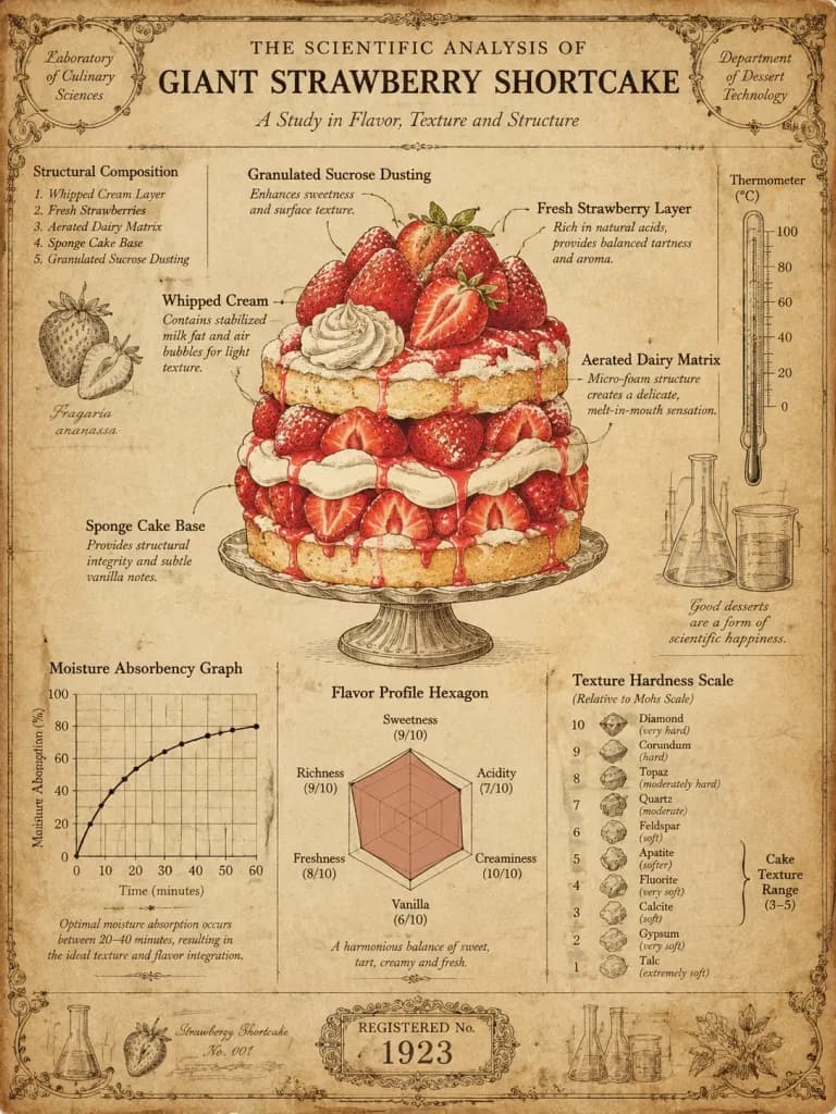 Vintage Scientific Dessert Blueprint Diagram