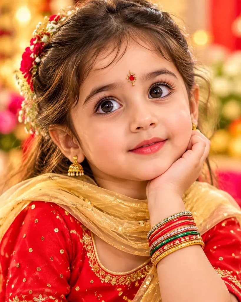 Festive Traditional Close-Up Child Portrait