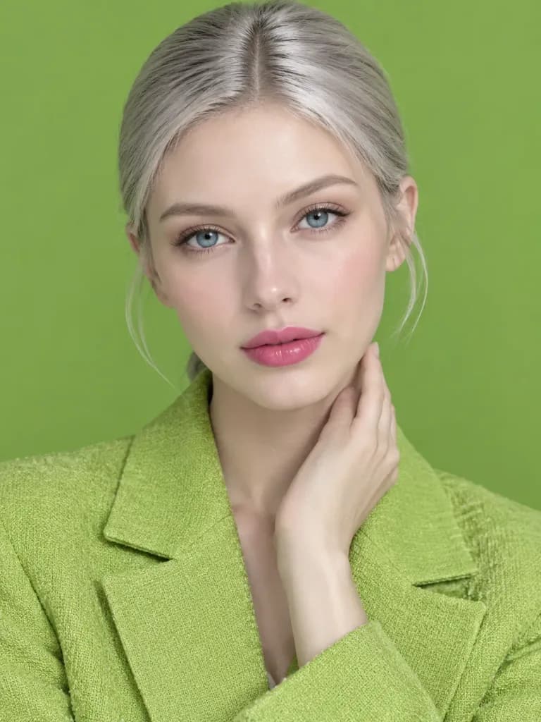 Monochromatic Portrait in Green Blazer