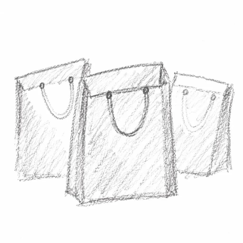 ミニマルな抽象鉛筆スケッチ