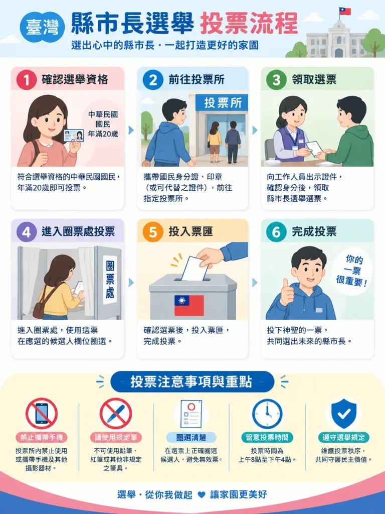 Taiwan Mayoral Election Voting Flowchart Infographic