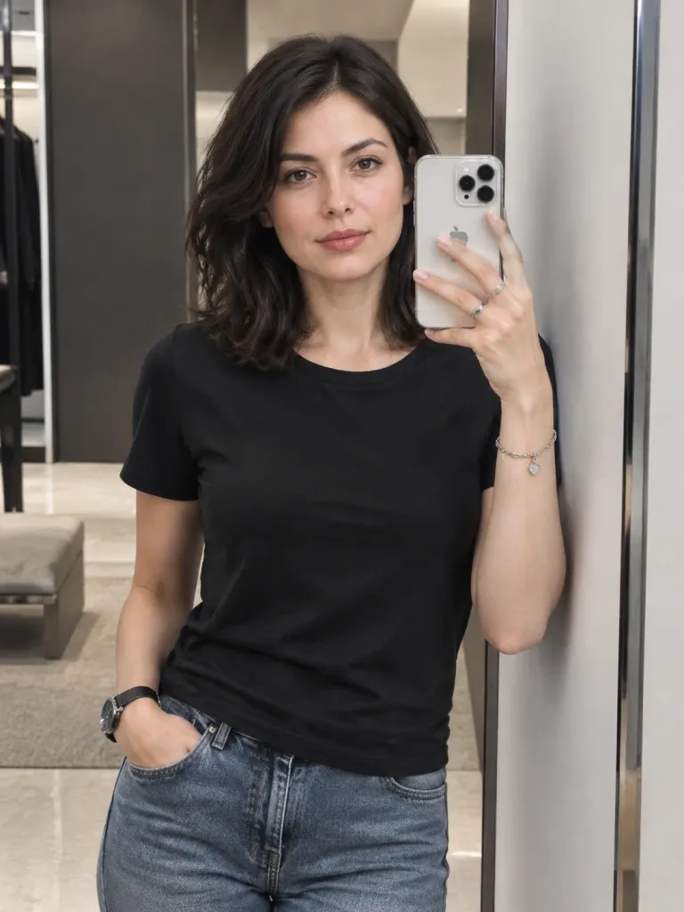 Showroom Mirror Selfie Fashion Portrait
