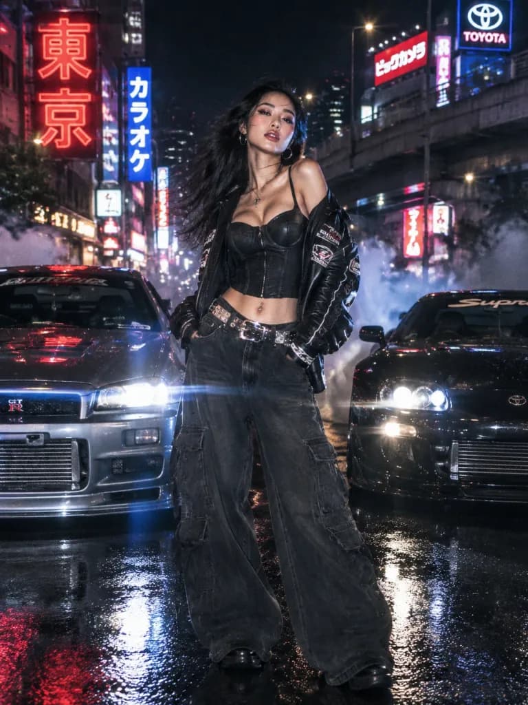 Tokyo Night JDM Streetwear Editorial
