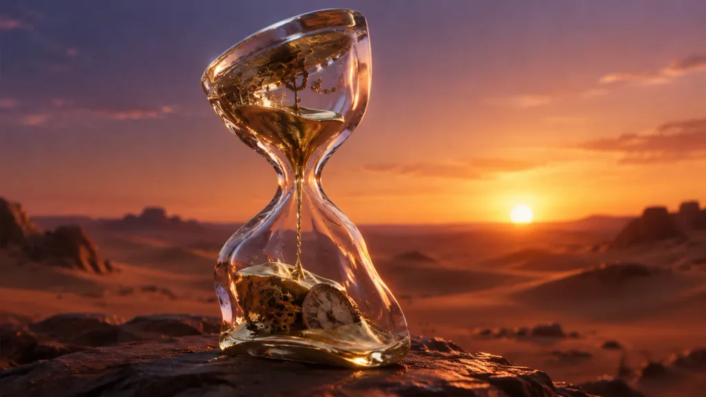 Surreal Melting Hourglass 3D Simulation