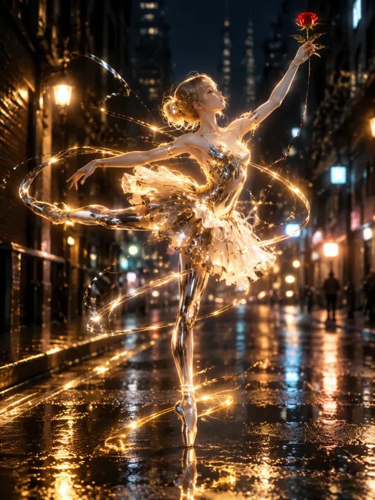 Golden Energy Liquid Chrome Ballerina