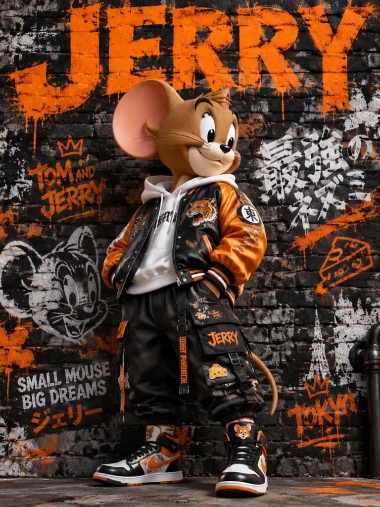 Streetwear Cartoon Character Graffiti Poster