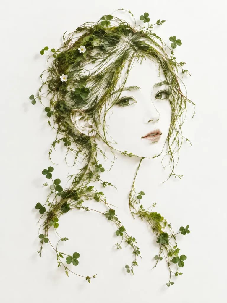 미니멀 보태니컬 덩굴 초상화 벽면 예술