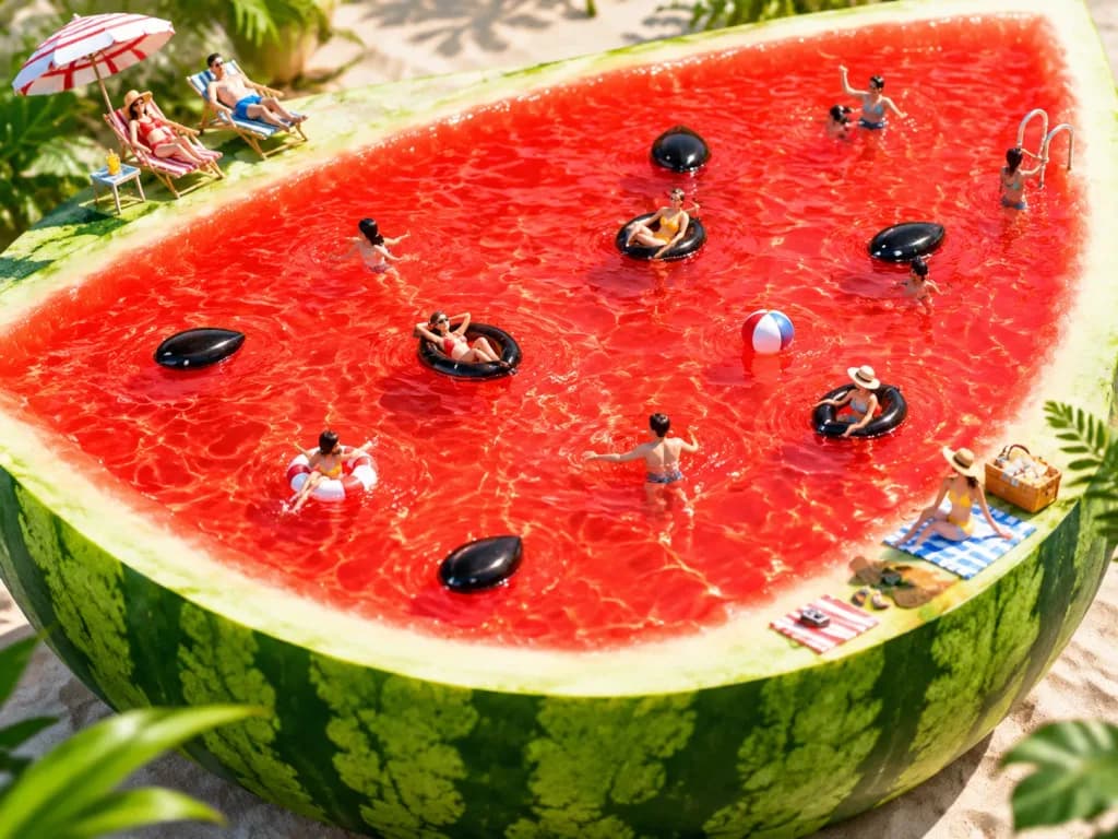 Miniature Summer Watermelon Swimming Pool