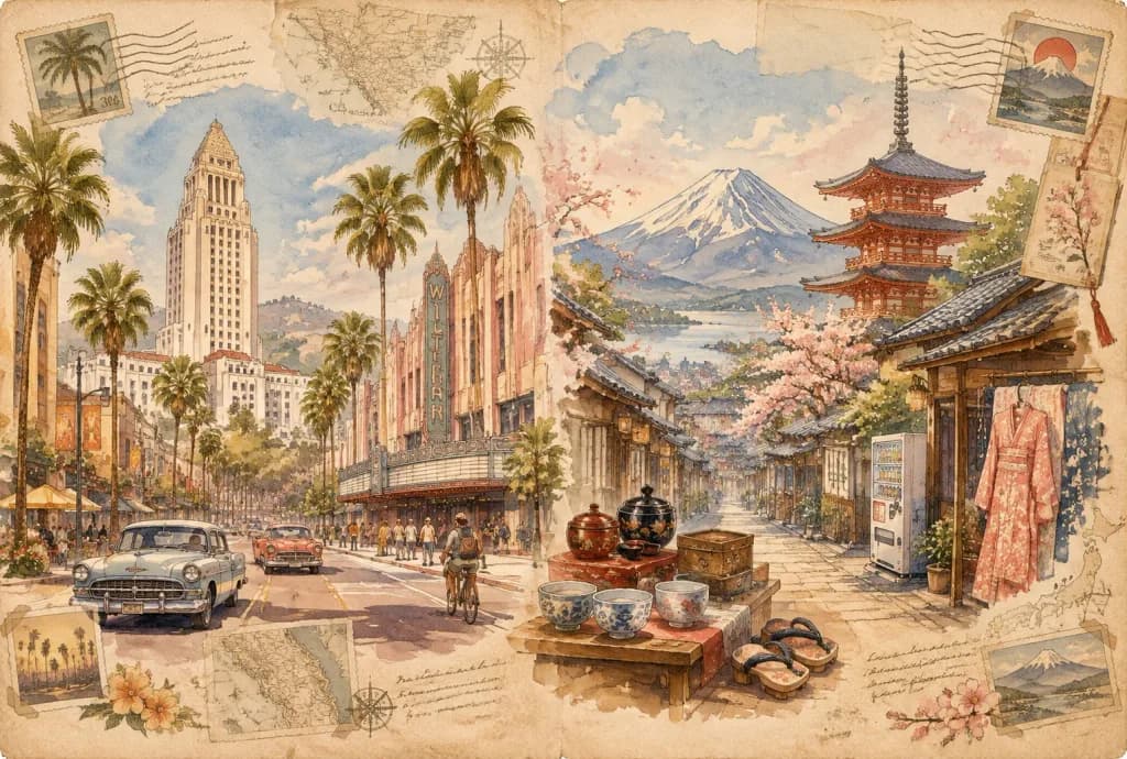 Illustrazioni ad Acquerello per Diario di Viaggio