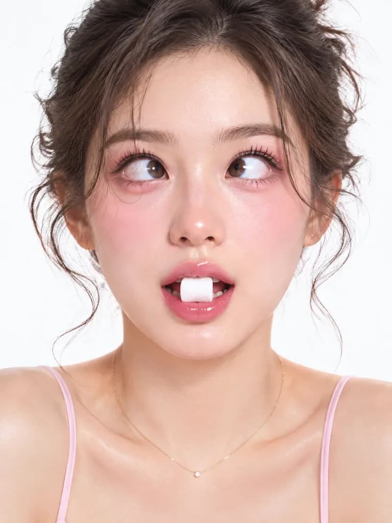 俏皮方糖時尚美妝大片特寫