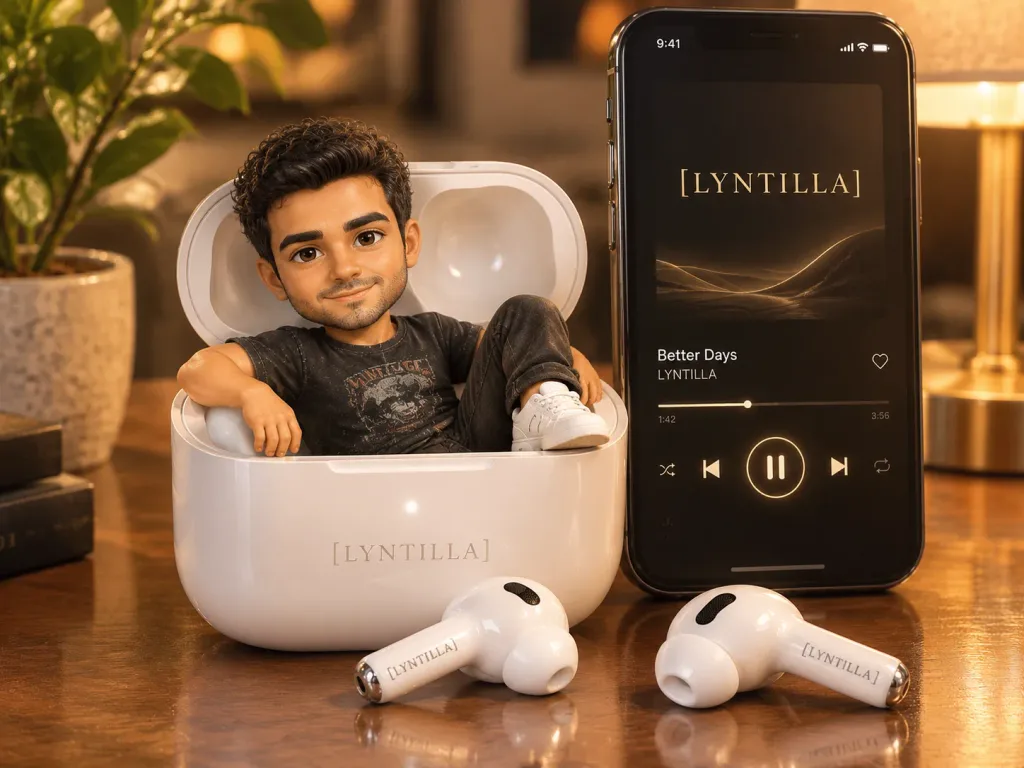 Miniature 3D Character in Earbuds Case