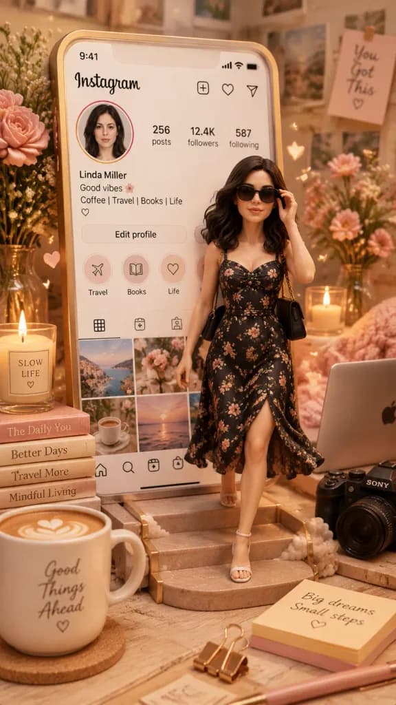 Miniature Instagram Profile 3D Diorama