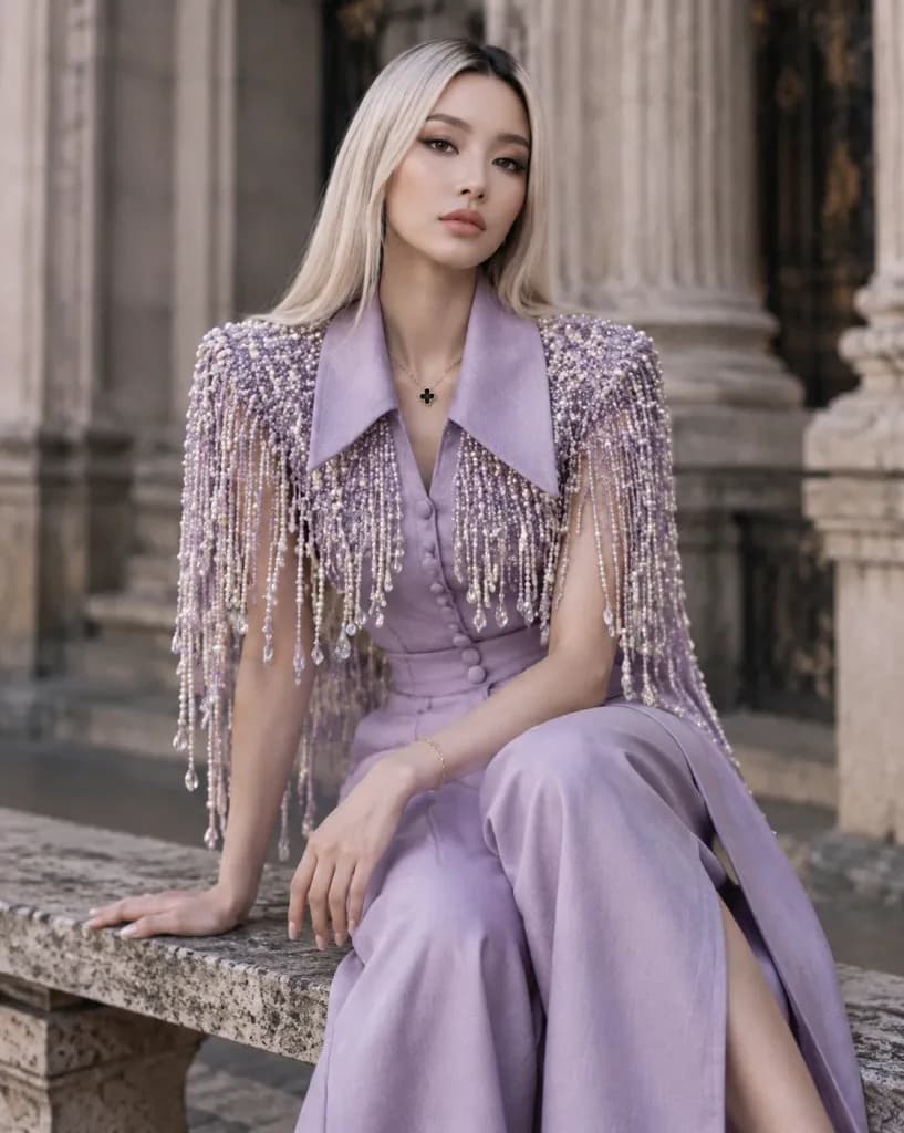 Lavender Haute Couture Editorial Portrait