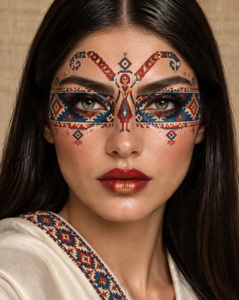 Anatolian Kilim Motif Editorial Makeup