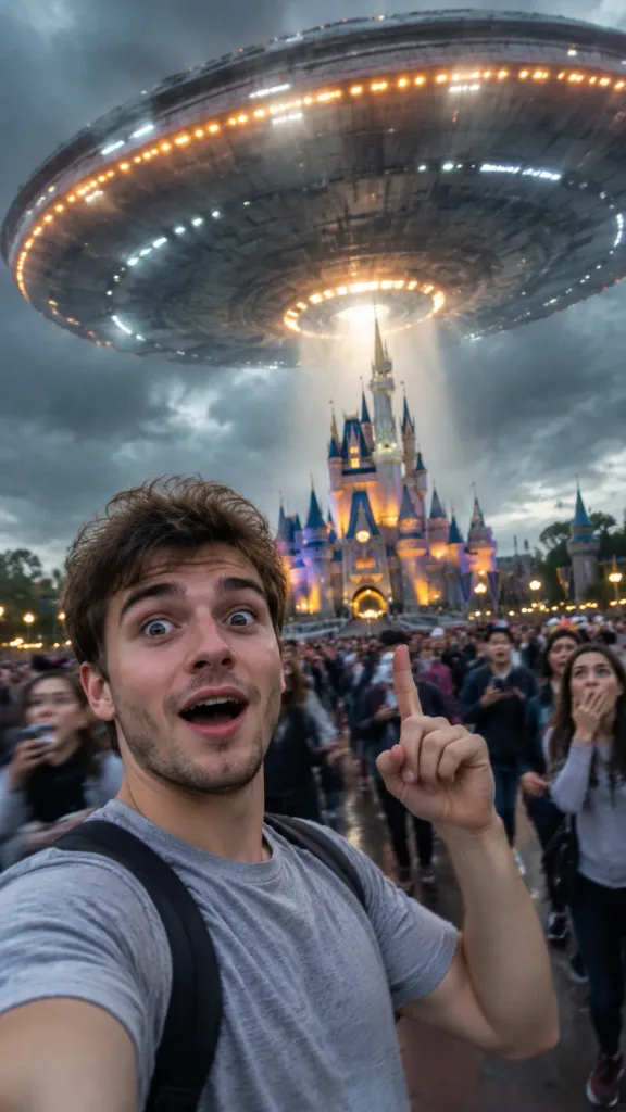 UFO Invasion Theme Park Selfie