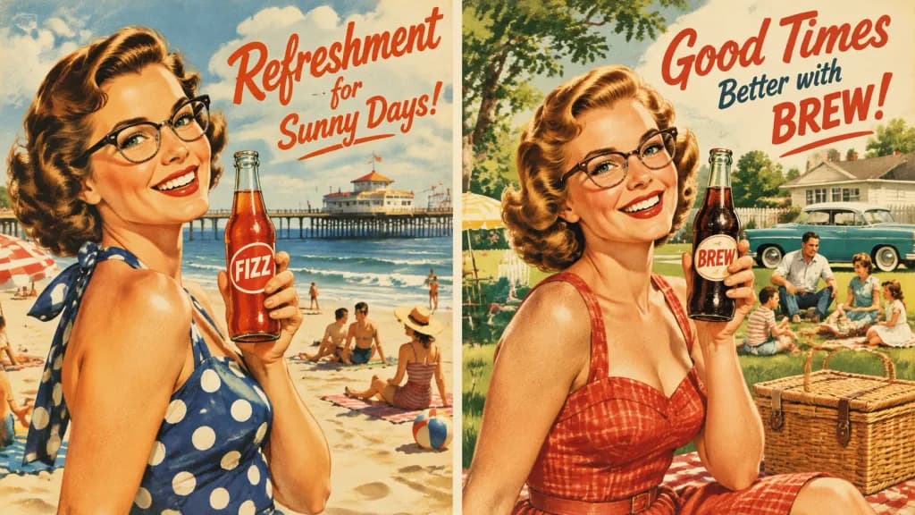 Vintage Mid-Century Soda Advertisement Posters