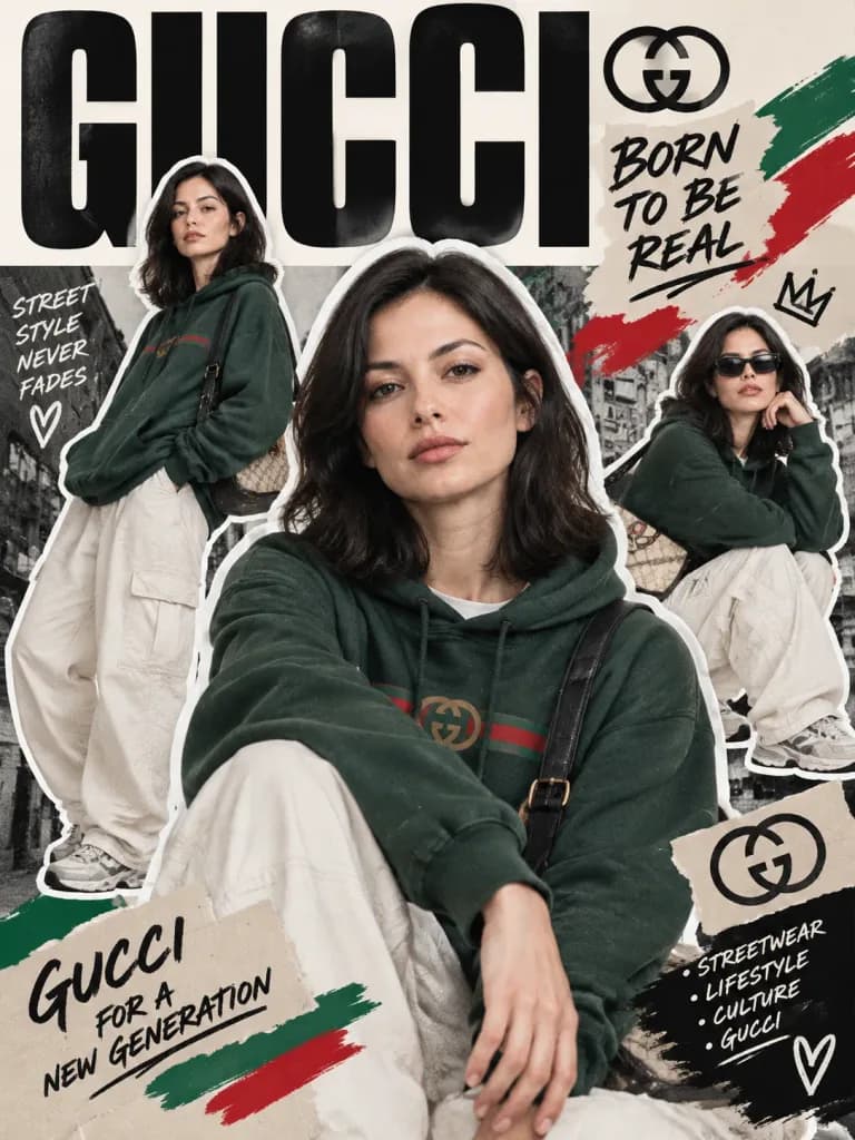 Streetwear Fashion Collage Editorial Poster