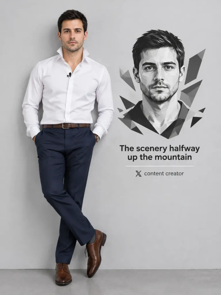 Full-Body Studio Portrait Beside Vector Art