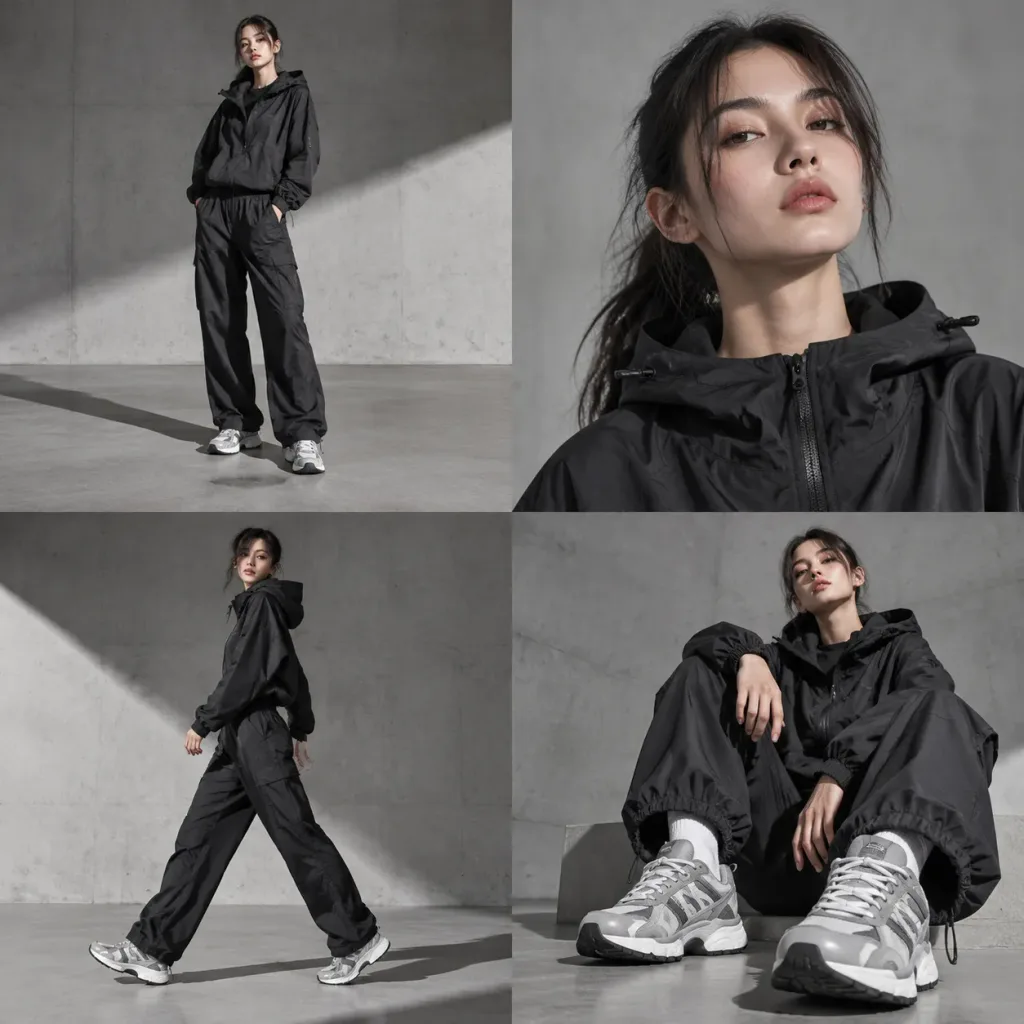 Four-Panel Streetwear Commercial Lookbook Grid