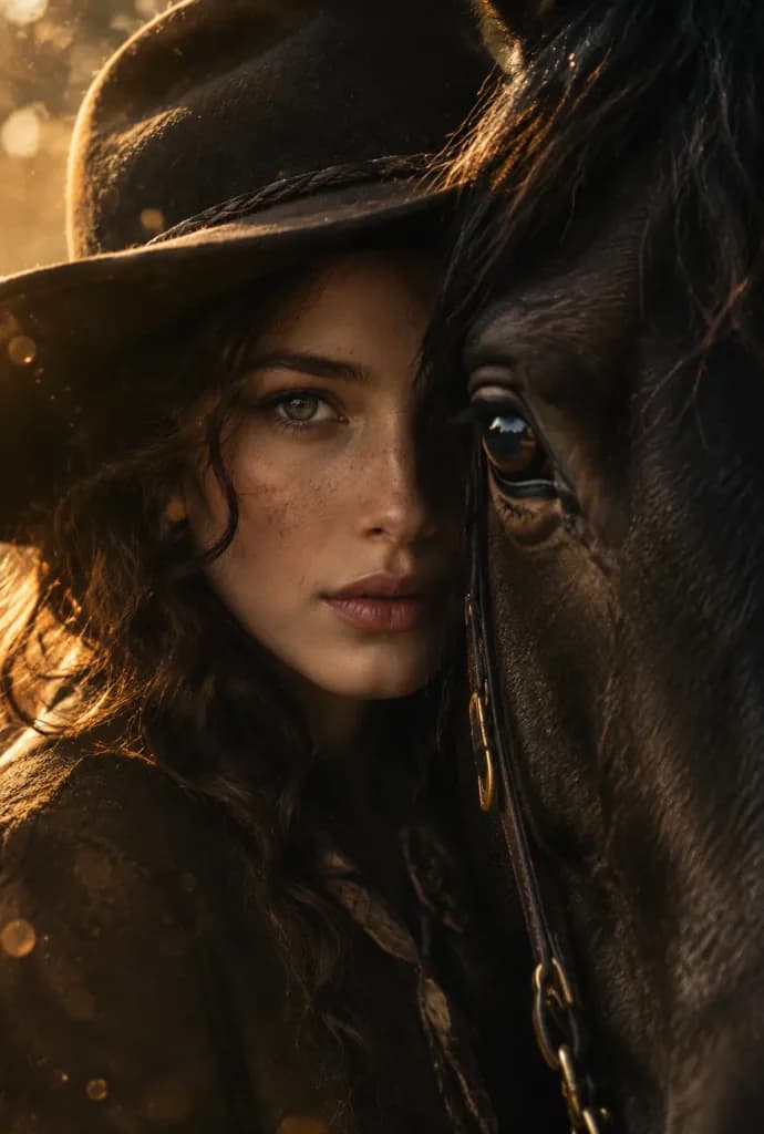 Portrait Cinématographique de Femme et Cheval