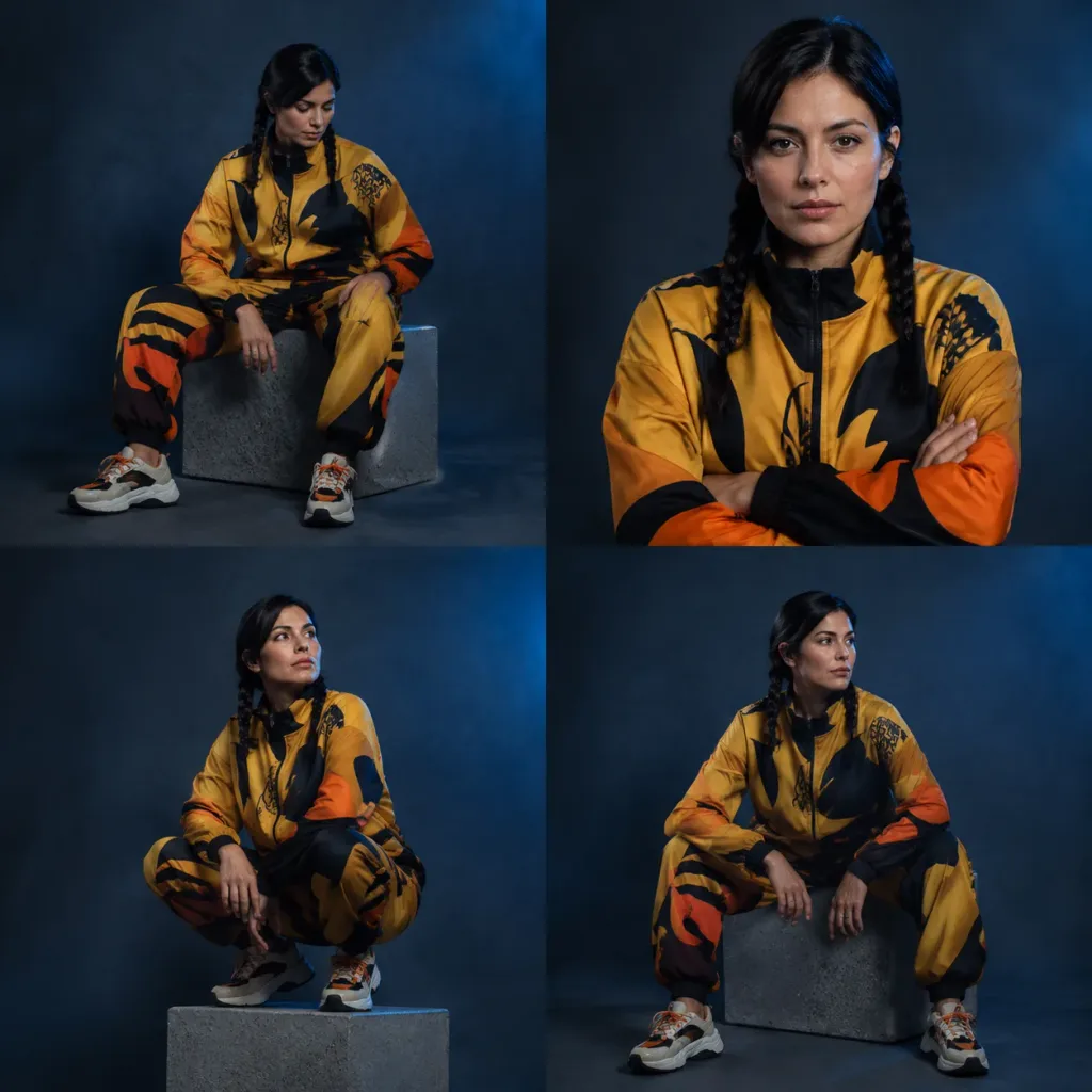 Griglia Editoriale Moda Streetwear a Quattro Riquadri