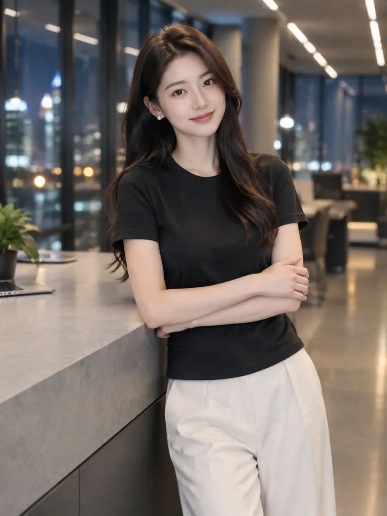Corporate Portrait in Modern Night Office