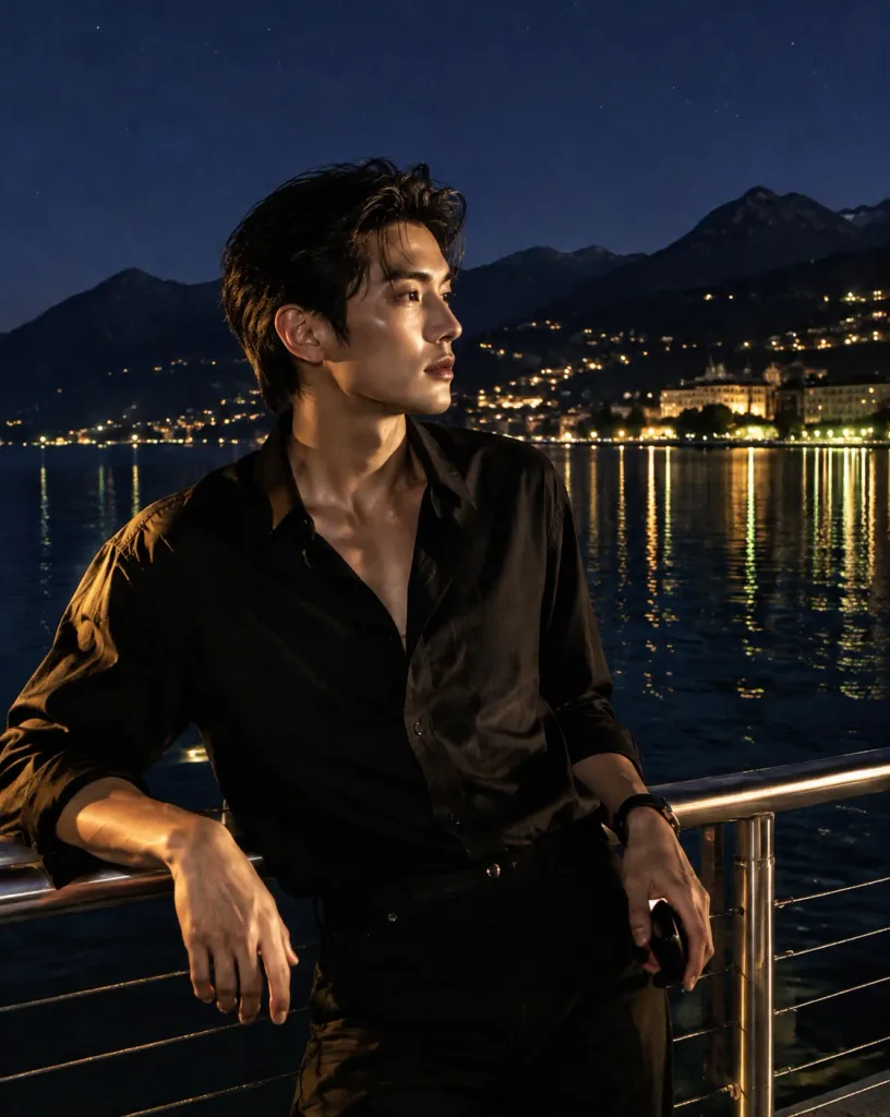 Cinematic Night Portrait by the Lake