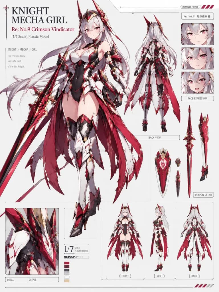 メカ少女プラモデル設定画