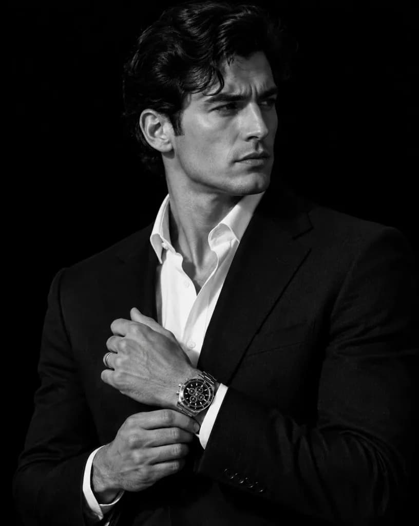 Cinematic Black and White Suit Portrait