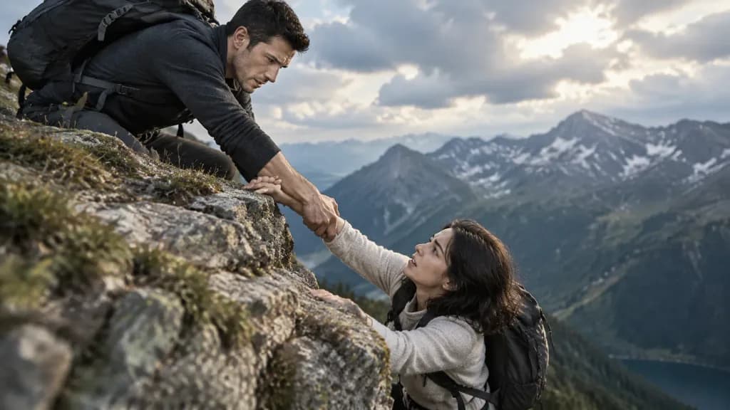Dramatic Cliffside Rescue Composite
