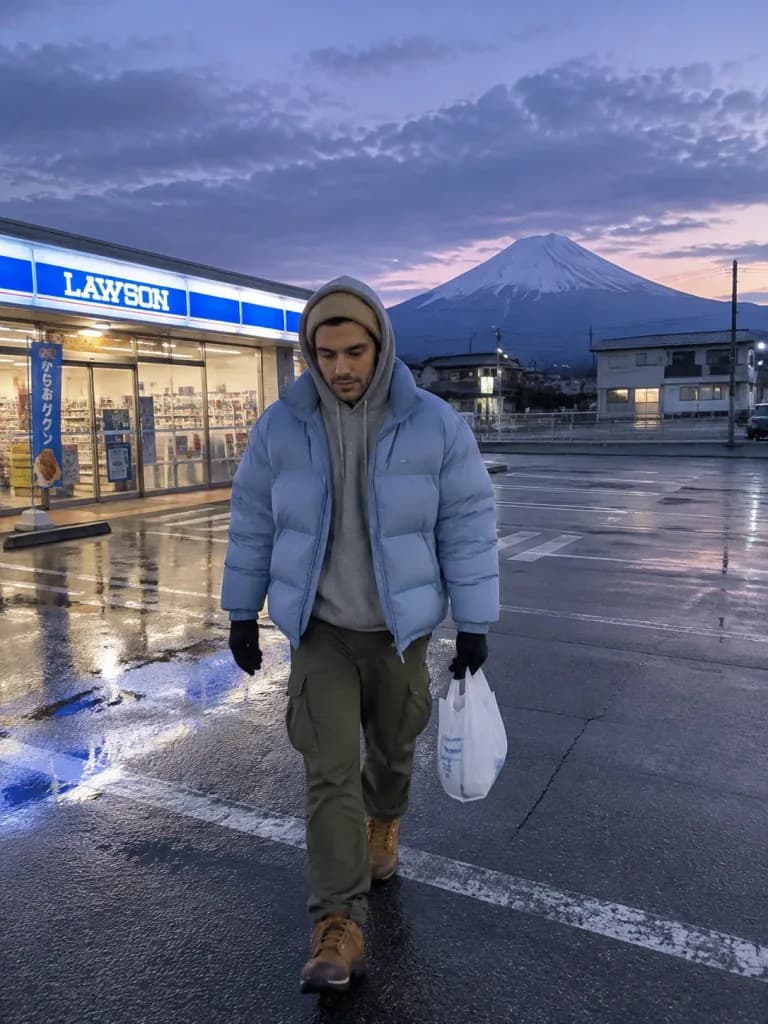 Candid Japanese Convenience Store Evening Snapshot