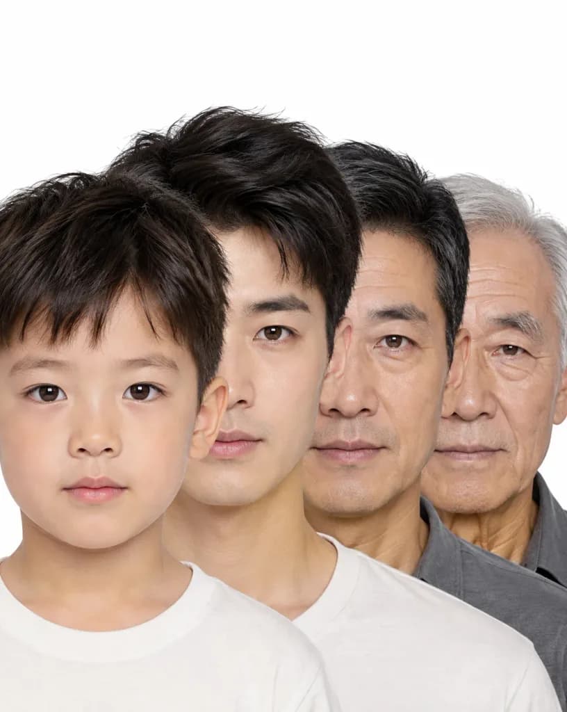 Male Age Progression Studio Portrait
