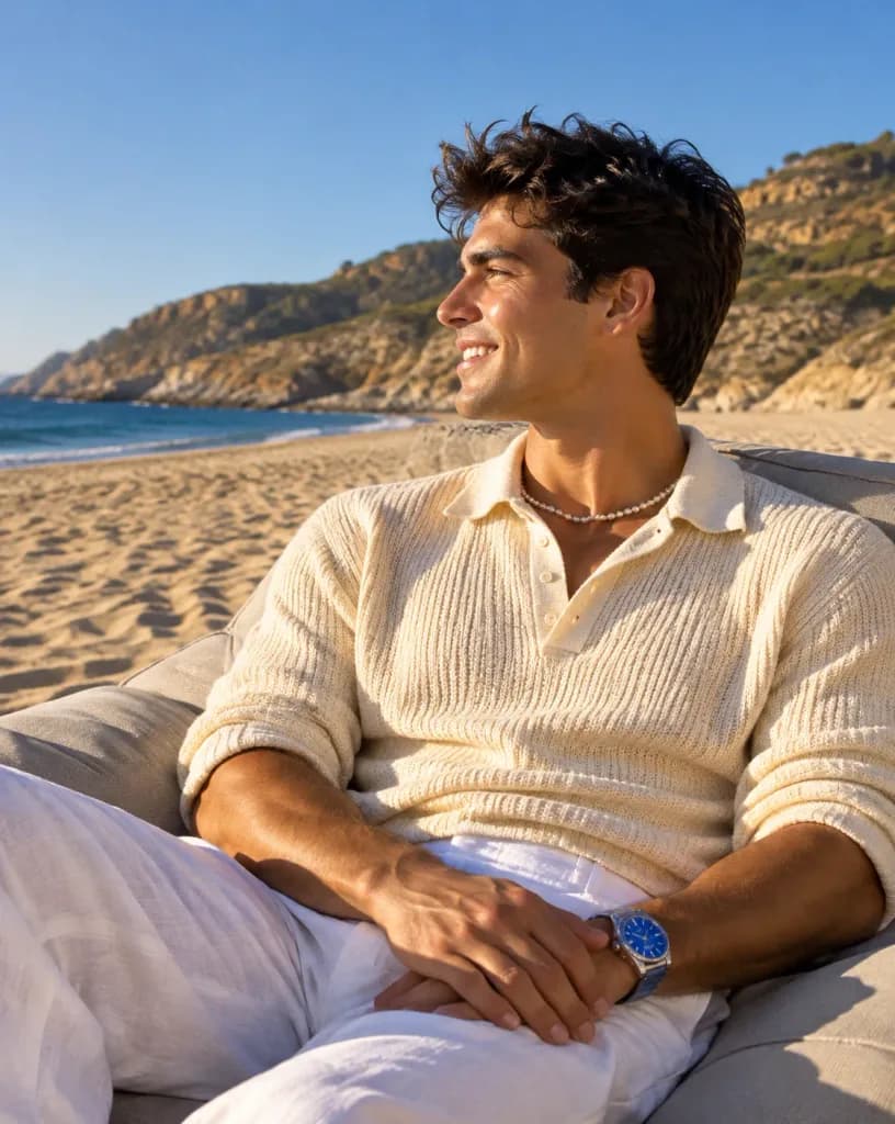 Golden Hour Beach Resort Editorial Portrait