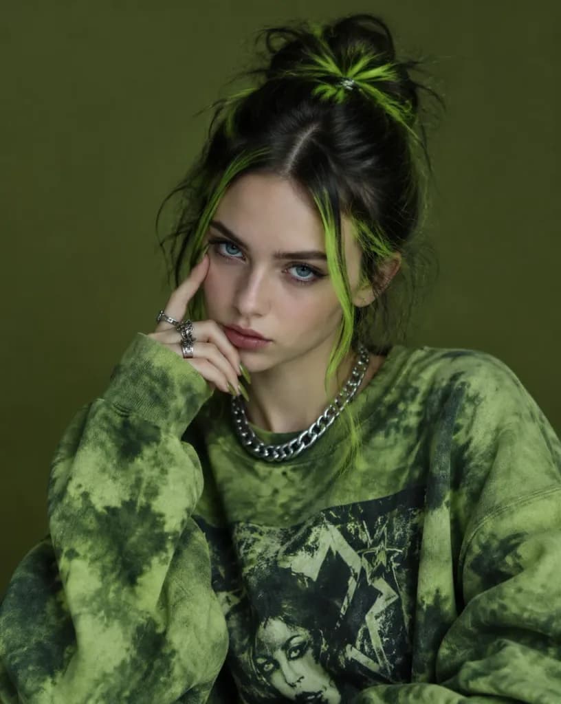 Moody Alt-Pop Neon Highlight Portrait