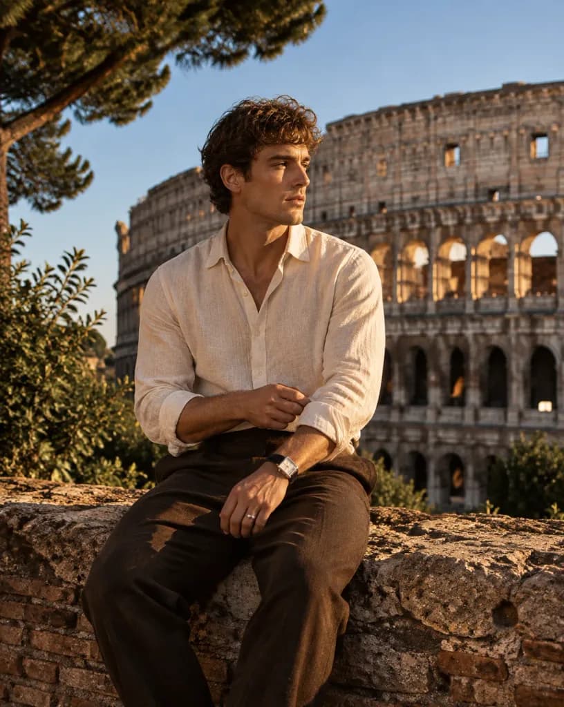 Golden Hour Ancient Ruins Travel Portrait