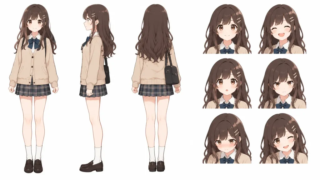 Multi-Angle Character Turnaround Sheet