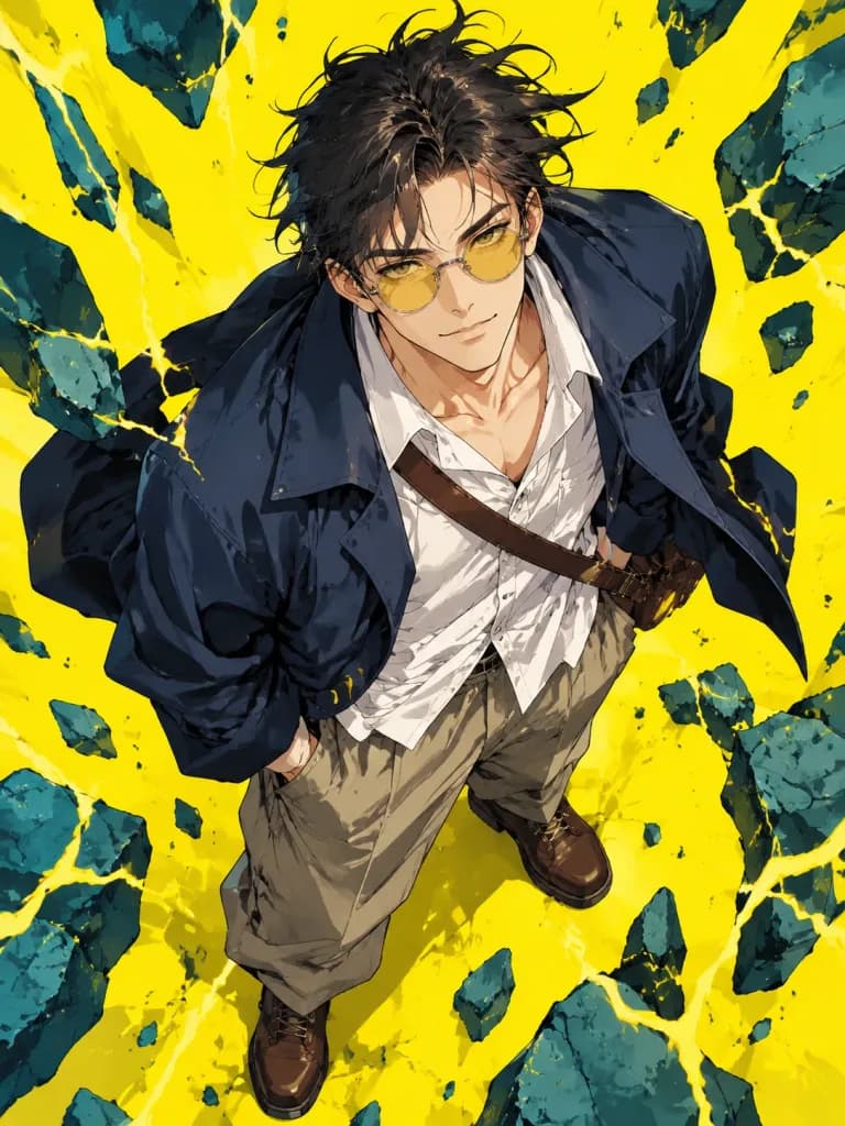 鳥瞰アングル動的アニメグラフィックノベル