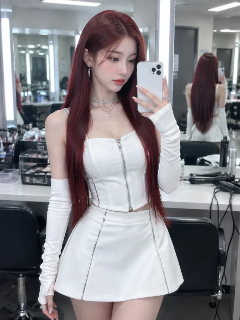 K-Pop Idol Dressing Room Mirror Selfie