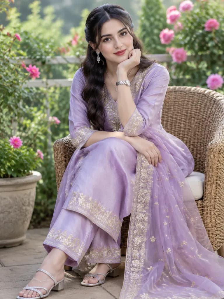 South Asian Silk Shalwar Kameez Portrait